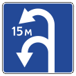 Дорожный знак 6.3.2 «Зона для разворота» (металл 0,8 мм, II типоразмер: сторона 700 мм, С/О пленка: тип Б высокоинтенсив.)